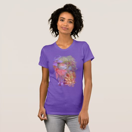Blume Fairy Double Exposure Fantasy Art T-Shirt (Vorne ganz)