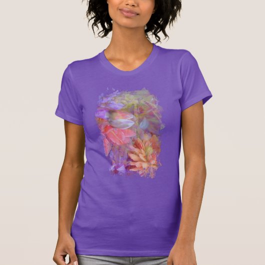Blume Fairy Double Exposure Fantasy Art T-Shirt (Vorderseite)