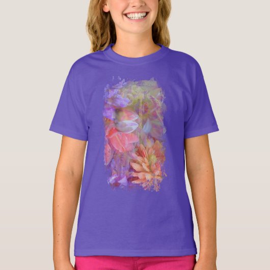 Blume Fairy Double Exposure Fantasy Art T-Shirt (Vorderseite)
