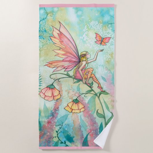 Blume Fairy Fantasy Art Handtuch (Vorderseite)