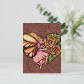 Blume Fairy Garden Blume Postkarte (Stehend Vorderseite)