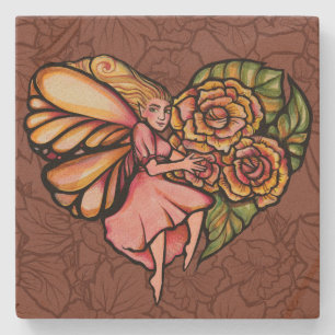 Blume Fairy Garden Blume Steinuntersetzer