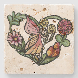 Blume Fairy Garden Fairies Steinuntersetzer