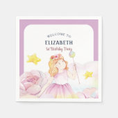 Blume Fairy Girl Geburtstagsparty Serviette (Vorderseite)