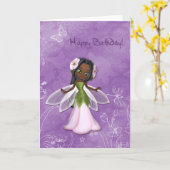 Blume Fairy Happy Birthday Karte (Gelbe Blume)