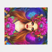 Blume Fairy Queen Fleecedecke (Vorderseite (Horizontal))