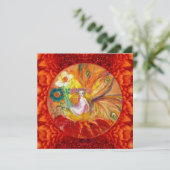 BLUME FAIRY Red Yellow Fantasy Party Einladung (Stehend Vorderseite)