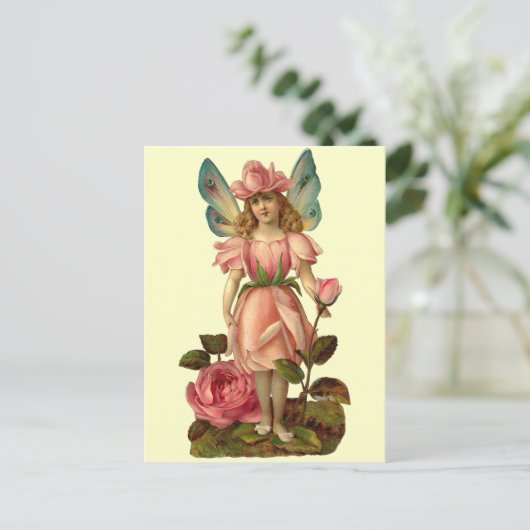 Blume Fairy "Rose" Postkarte (Stehend Vorderseite)