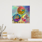 BLUME FAIRY TALES IN BLAUE GREEN GOLD GLITZERN POSTER (Küche)