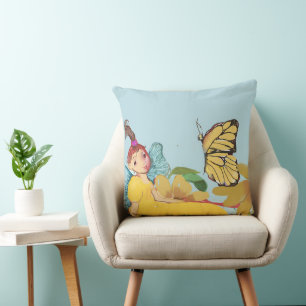 Blume Fairy und Schmetterling Kissen