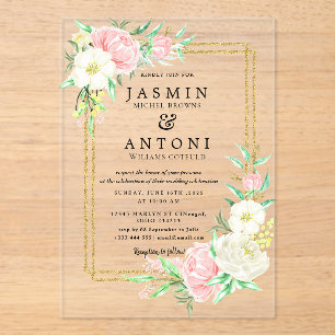 Blume fallen Foliage Wedding Acryleinladungen
