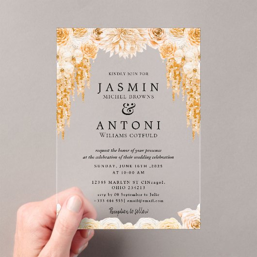 Blume fallen Foliage Wedding Acryleinladungen (Insitu (Handheld))