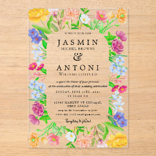 Blume fallen Foliage Wedding Acryleinladungen