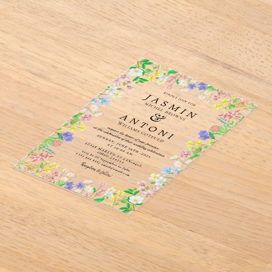 Blume fallen Foliage Wedding Acryleinladungen (Ablage )