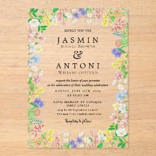 Blume fallen Foliage Wedding Acryleinladungen