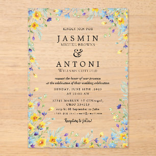 Blume fallen Foliage Wedding Acryleinladungen