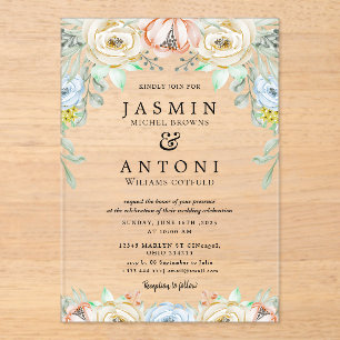 Blume fallen Foliage Wedding Acryleinladungen