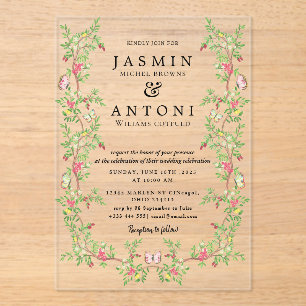 Blume fallen Foliage Wedding Acryleinladungen