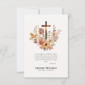 Blume fallen und römisch-katholische Beerdigung üb Dankeskarte (Vorderseite)