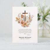 Blume fallen und römisch-katholische Beerdigung üb Dankeskarte (Stehend Vorderseite)