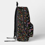 Blume Fantasie und Schwarz Bedruckter Rucksack (Links)