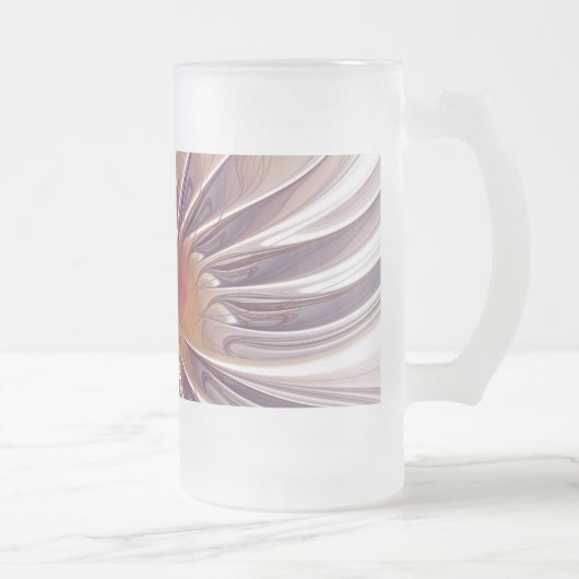 Blume Fantasy abstraktes Fraktal Kunst Mattglas Bierglas (Rechts)