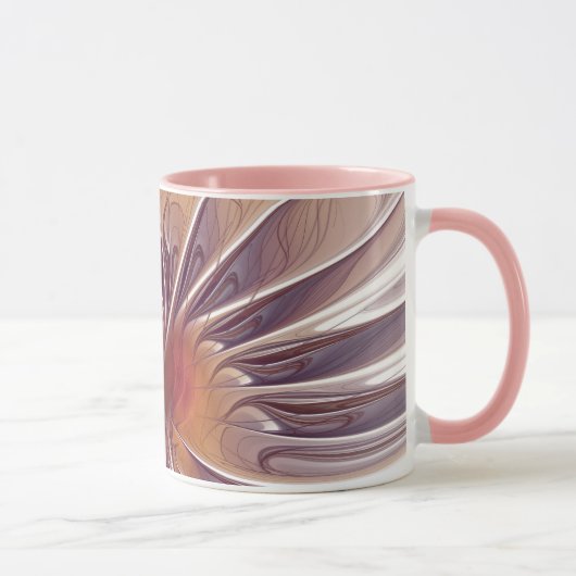 Blume Fantasy abstraktes Fraktal Kunst Tasse (Rechts)