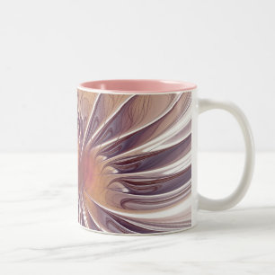 Blume Fantasy abstraktes Fraktal Kunst Zweifarbige Tasse