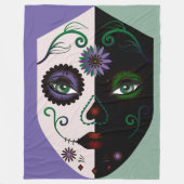 Blume Fantasy Skull Blankes Fleecedecke (Vorderseite)