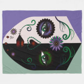 Blume Fantasy Skull Blankes Fleecedecke (Vorderseite (Horizontal))
