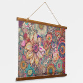Blume Fantasy Wall hanging Wandteppich Mit Holzrahmen (Gewinkelt)