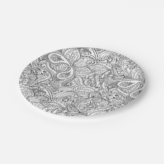 Blume Farben Kunst Neue Design Blumenästhetik Fl. Pappteller (Schrägansicht)