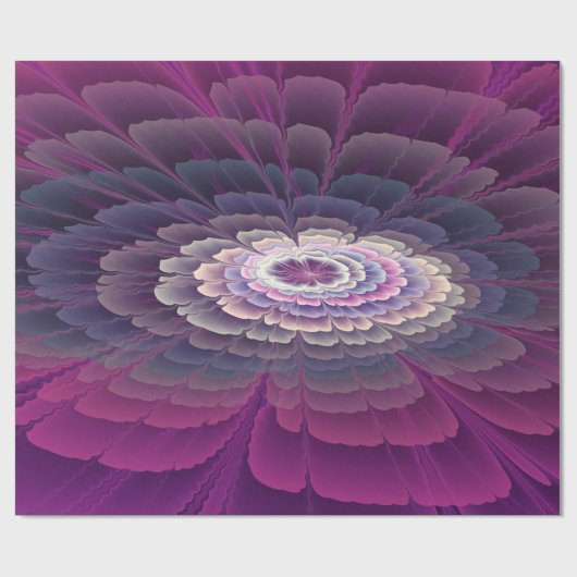 Blume Farbenfrohe Abstrakte Fraktal Kunst, Dichtun Geschenkpapier (Flach)
