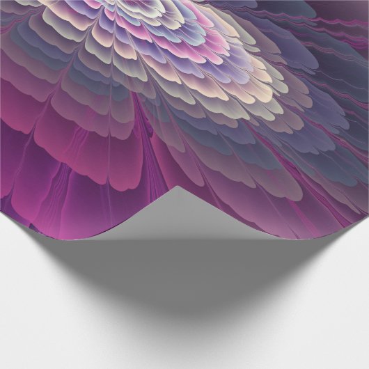 Blume Farbenfrohe Abstrakte Fraktal Kunst, Dichtun Geschenkpapier (Ecke)