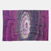 Blume Farbenfrohe Abstrakte Fraktal Rosa Geschirrtuch (Horizontal)