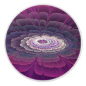 Blume Farbenfrohe Abstrakte Fraktal Rosa Keramikknauf (Vorderseite)