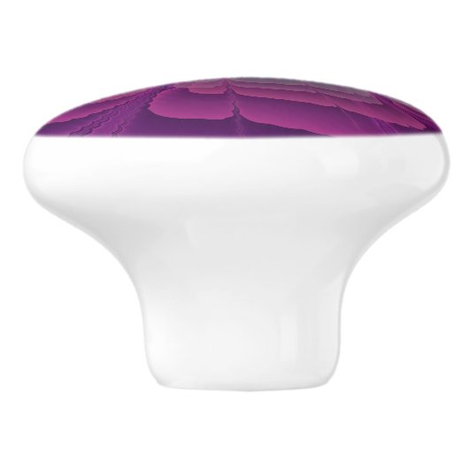 Blume Farbenfrohe Abstrakte Fraktal Rosa Keramikknauf (Seitenansicht)