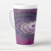 Blume Farbenfrohe Abstrakte Fraktal Rosa Milchtasse (Linke Ecke)