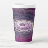 Blume Farbenfrohe Abstrakte Fraktal Rosa Milchtasse (Vorderseite)