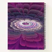 Blume Farbenfrohe Abstrakte Fraktal Rosa Notizblock (Rückseite)