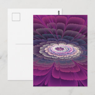 Blume Farbenfrohe Abstrakte Fraktal Rosa Postkarte