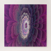 Blume Farbenfrohe Abstrakte Fraktal Rosa Puzzle (Horizontal)