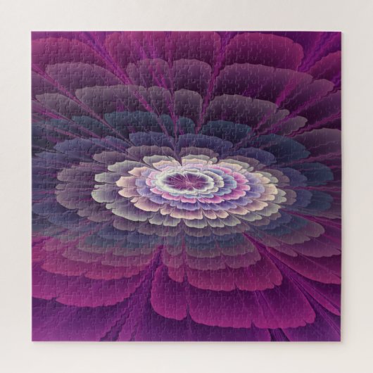 Blume Farbenfrohe Abstrakte Fraktal Rosa Puzzle (Vertikal)