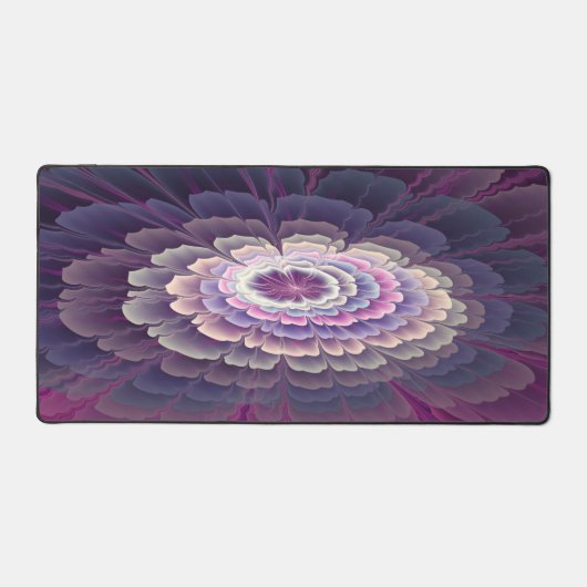 Blume Farbenfrohe Abstrakte Fraktal Rosa Schreibtischunterlage (Vorderseite)