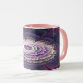 Blume Farbenfrohe Abstrakte Fraktal Rosa Tasse (VorderseiteRechts)