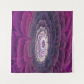 Blume Farbenfrohe Abstrakte Fraktal Rosa Wandteppich (Vorderseite (Horizontal))