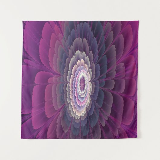 Blume Farbenfrohe Abstrakte Fraktal Rosa Wandteppich (Vorderseite (Horizontal))