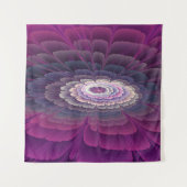 Blume Farbenfrohe Abstrakte Fraktal Rosa Wandteppich (Vorderseite)