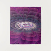 Blume Farbenfrohe Abstrakte Fraktal Rosa Wandteppich (Vorderseite)