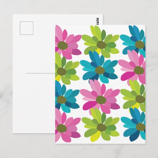 Blume Farbenfrohe wilde Blume Postkarte (Vorne/Hinten)